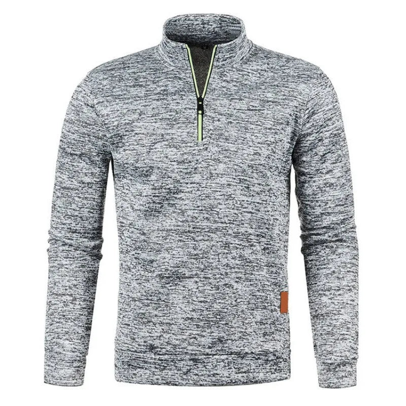 Autumn Men'S Half Zipper Sweatshirts Long Sleeve Solid Color Pullover Turtleneck Streetwear Winter Warm Jacket Sport Coats