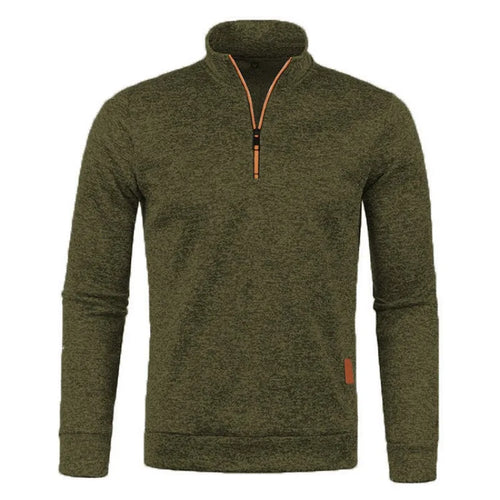 Autumn Men'S Half Zipper Sweatshirts Long Sleeve Solid Color Pullover Turtleneck Streetwear Winter Warm Jacket Sport Coats